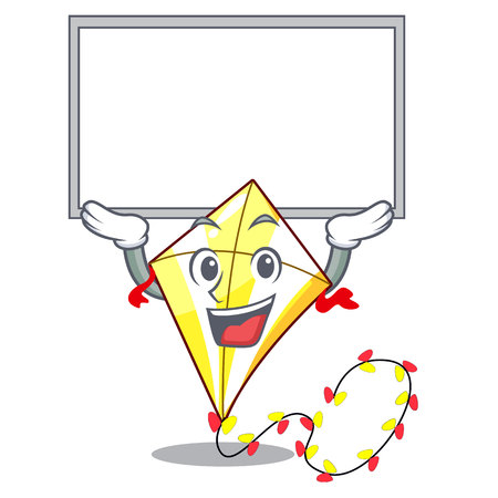 Up board Kite cartoon fly away in sky vector illustrationのイラスト素材