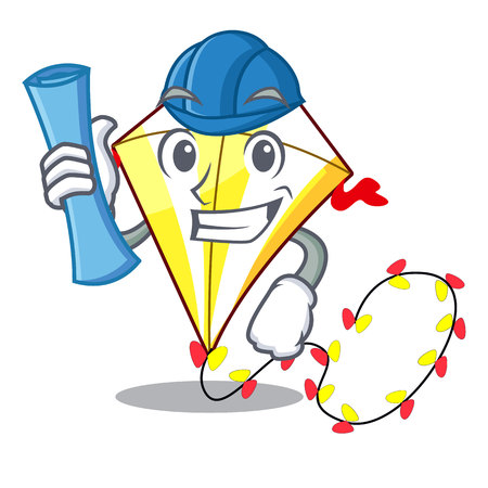 Architect kite small the cartoon on table vector illustrationのイラスト素材