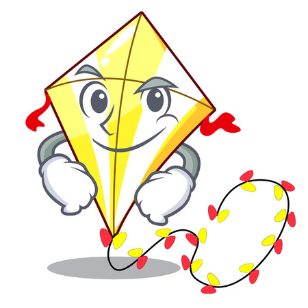 Smirking kite small the cartoon on table vector illustrationのイラスト素材