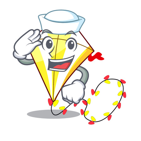 Sailor Kite cartoon fly away in sky vector illustrationのイラスト素材