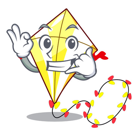 Call me kite with on clouds shape character vector illustrationのイラスト素材