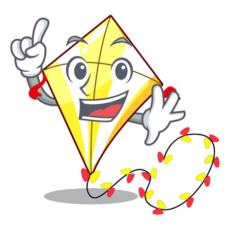 Finger kite with on clouds shape character vector illustrationのイラスト素材