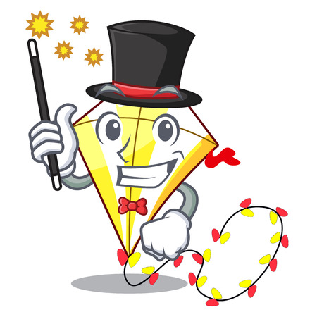 Magician kite with on clouds shape character vector illustrationのイラスト素材