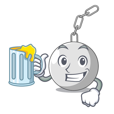 With juice wrecking ball isolated on a mascot vector illustrationのイラスト素材