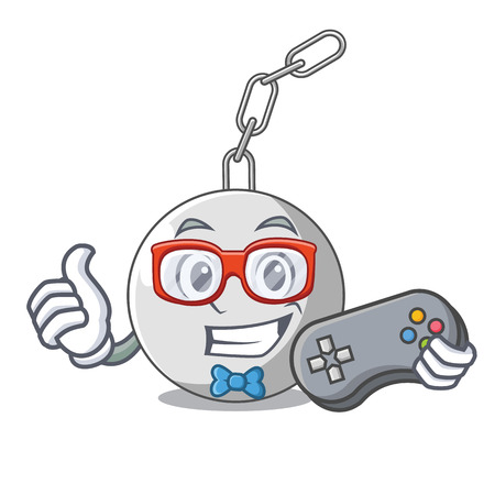 Gamer wrecking ball isolated on a mascot vector illustrationのイラスト素材