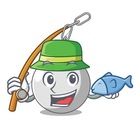 Fishing wrecking ball isolated on a mascot vector illustrationのイラスト素材