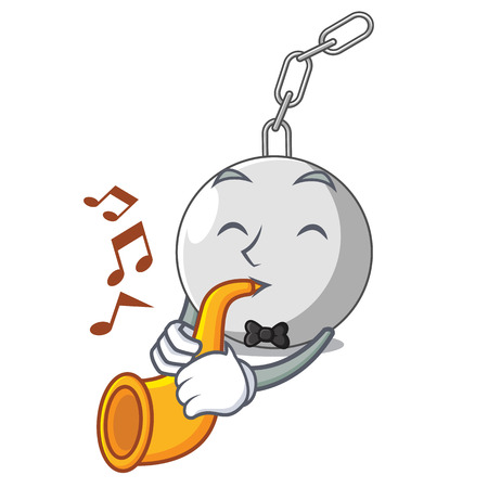 With trumpet wrecking ball isolated on a mascot vector illustrationのイラスト素材
