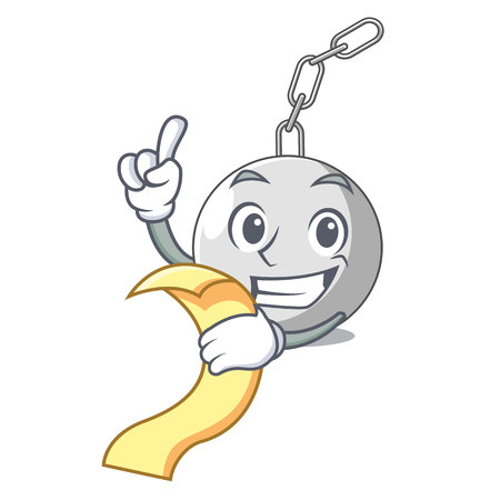 With menu wrecking ball isolated on a mascot vector illustrationのイラスト素材