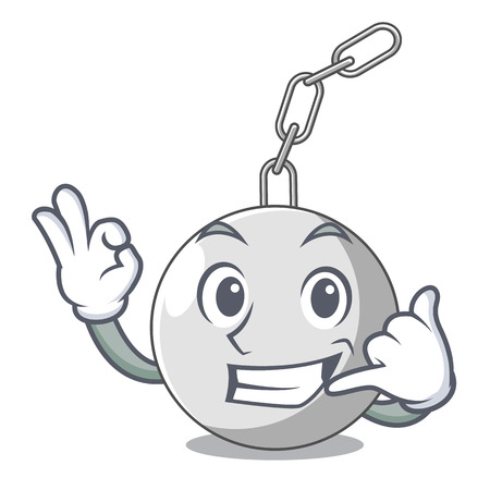 Call me wrecking ball attached character on hitting vector illustrationのイラスト素材