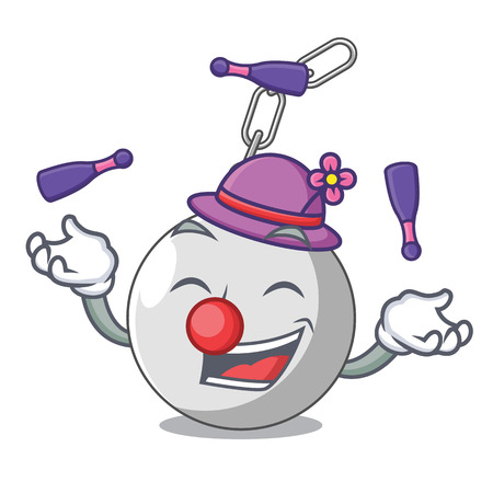 Juggling wrecking ball attached character on hitting vector illustrationのイラスト素材