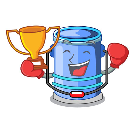 Boxing winner bucket cylinder water in shape character vector illustrationのイラスト素材