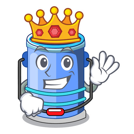 King bucket cylinder water in shape character vector illustrationのイラスト素材