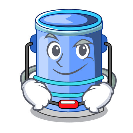 Smirking cylinder bucket Isometric of for mascot vector illustrationのイラスト素材