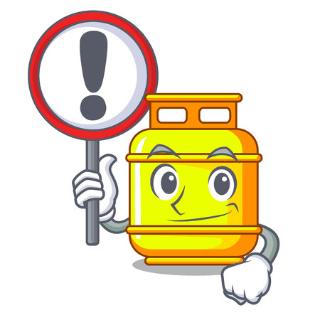 With sign flammable gas tank on cartoon the vector illustrationのイラスト素材