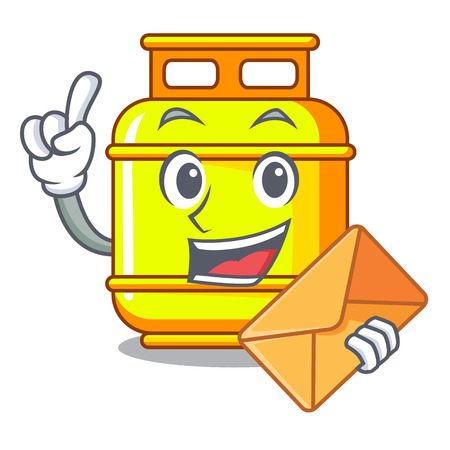 With envelope gas tank operating the character cooking vector illustrationのイラスト素材