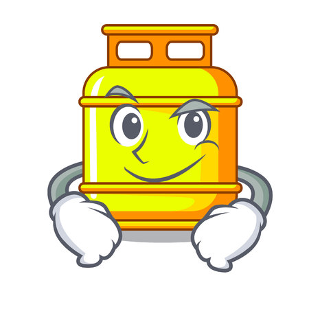 Smirking gas tank operating the character cooking vector illustrationのイラスト素材
