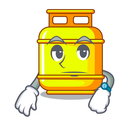 Waiting gas tank cylinder Isolated on mascot vector illustrationのイラスト素材