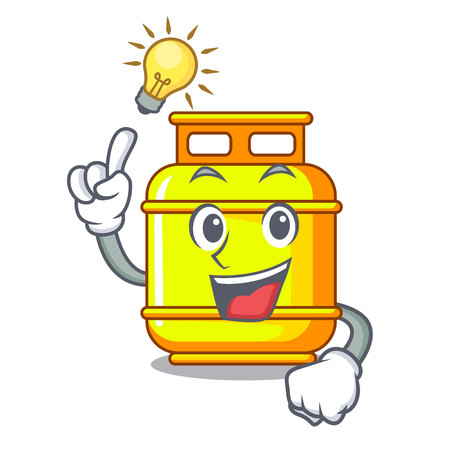 Have an idea gas tank cylinder Isolated on mascot vector illustrationのイラスト素材