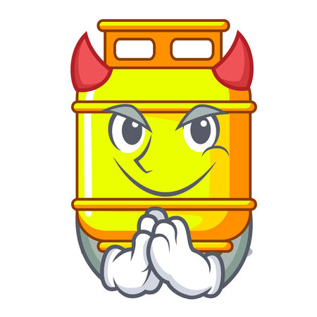 Devil creative in gas cartoon tank container vector illustrationのイラスト素材
