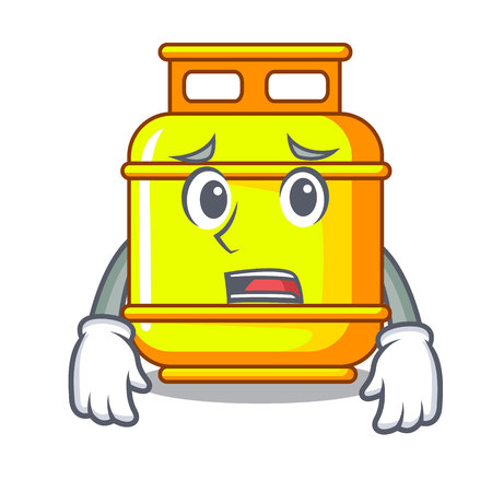 Afraid creative in gas cartoon tank container vector illustrationのイラスト素材