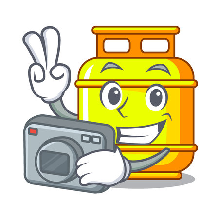 Photographer creative in gas cartoon tank container vector illustrationのイラスト素材