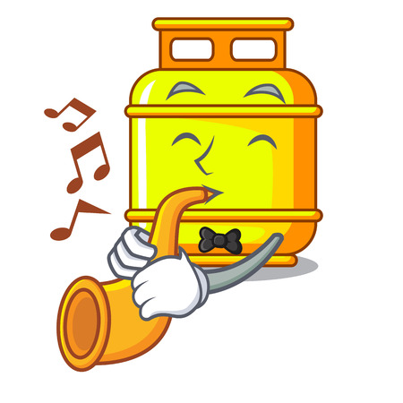 With trumpet creative in gas cartoon tank container vector illustrationのイラスト素材