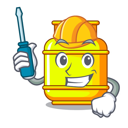 Automotive gas tank cylinder Isolated on mascot vector illustrationのイラスト素材