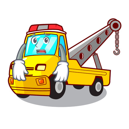 Afraid transportation on truck towing cartoon carvector illustrationのイラスト素材