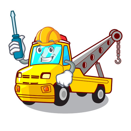 Automotive tow truck for vehicle branding character vector illustrationのイラスト素材