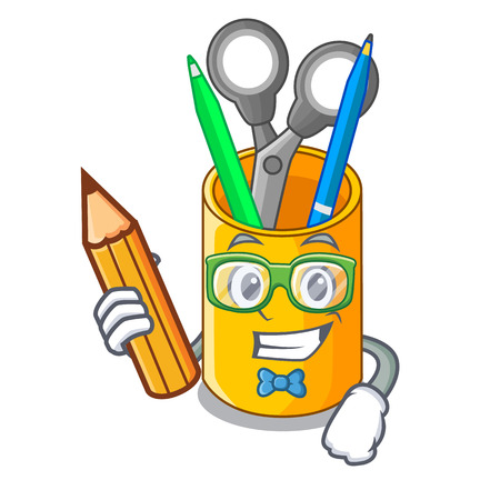 Student school organizer desktop composition on character vector illustrationのイラスト素材