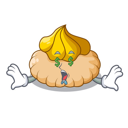Money eye ice cream biscuit on wafers cartoon vector illustrationのイラスト素材