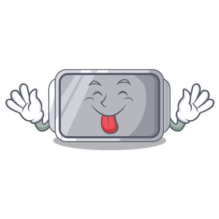 Tongue out Narrow baking tray with layer cartoon vector illustrationのイラスト素材