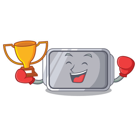 Boxing winner Narrow baking tray with layer cartoon vector illustrationのイラスト素材