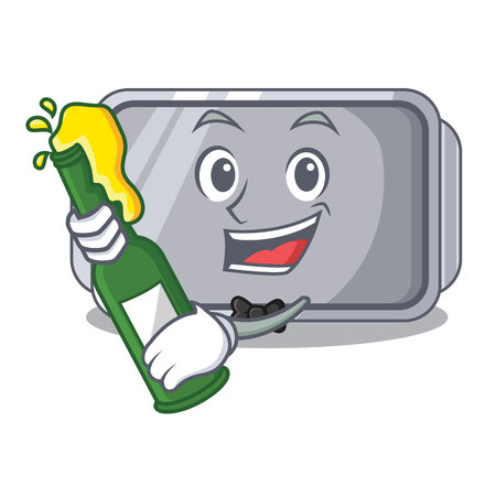With beer Narrow baking tray with layer cartoon vector illustrationのイラスト素材
