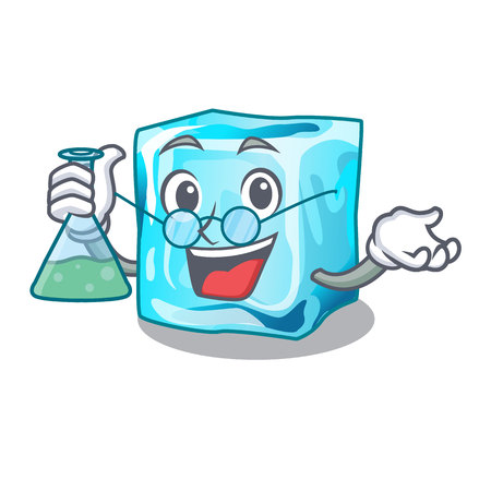 Professor ice cubes wiht mascot on above vector illustrationのイラスト素材