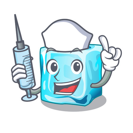 Nurse ice cubes wiht mascot on above vector illustrationのイラスト素材