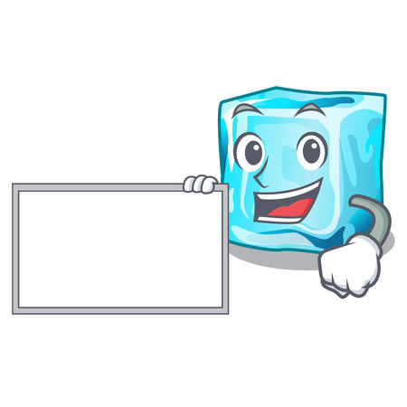 With board Ice cubes shape on the cartoon vector illustrationのイラスト素材