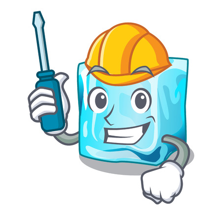 Automotive ice cubes on the cartoon funny vector illustrationのイラスト素材