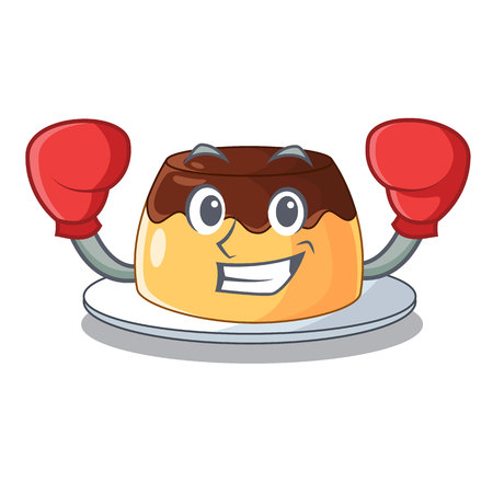 Boxing delicious chocolate pudding with on cartoon vector illustrationのイラスト素材