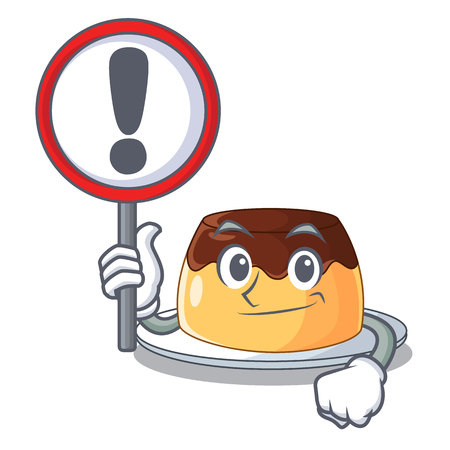 With sign delicious chocolate pudding with on cartoon vector illustrationのイラスト素材