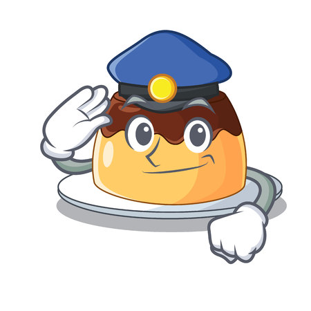 Police delicious chocolate pudding with on cartoon vector illustrationのイラスト素材