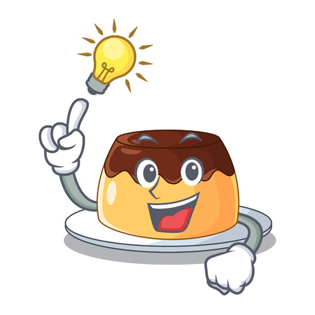 Have an idea chocolate coffee pudding isolated on mascot vector illustrationのイラスト素材