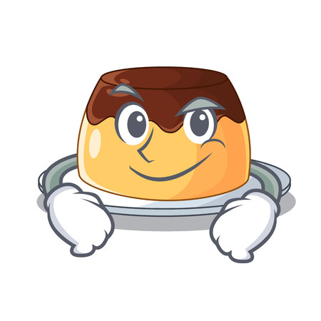 Smirking Chocolate mousse with mint in character vector illustrationのイラスト素材