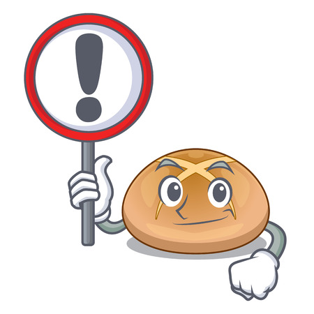 With sign hot cross buns on cutting cartoon vector illustrationのイラスト素材