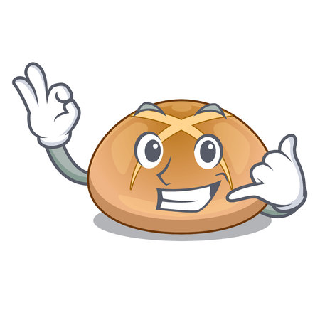Call me hot cross buns isolated on mascot vector illustrasiのイラスト素材