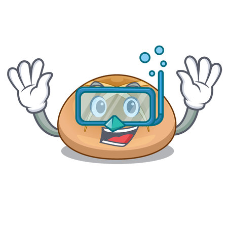 Diving the hot cross buns character homemade vector illustrationのイラスト素材