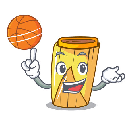 With basketball homemade wrapped tamales Isolated on mascot vector illustrationのイラスト素材