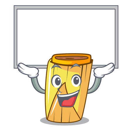 Up board homemade wrapped tamales Isolated on mascot vector illustrationのイラスト素材