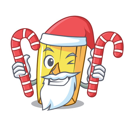 Santa with candy tamale with corn leaf in cartoon vector illustrationのイラスト素材