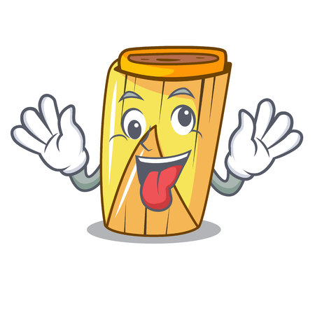 Crazy tamale with corn leaf in cartoon vector illustrationのイラスト素材